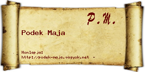 Podek Maja névjegykártya